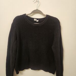 Tentree Women's Highline Cropped Cotton Crew Sweater Black Size L